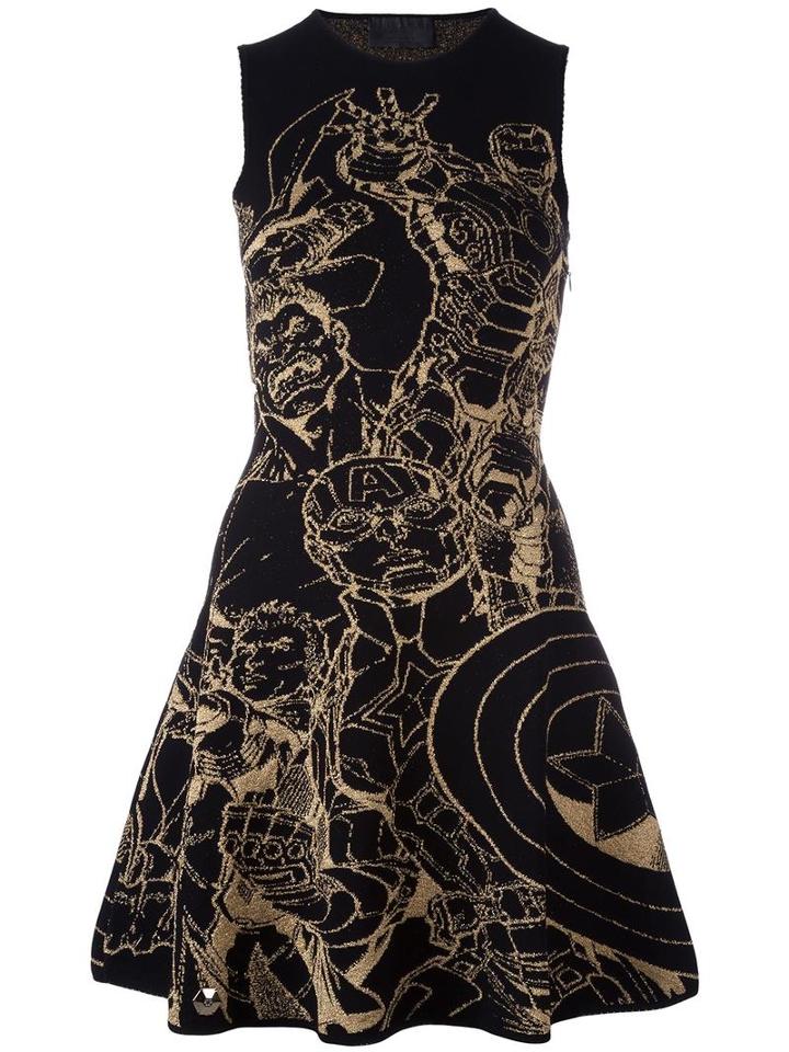 Philipp Plein 'lightning' Knitted Dress, Women's, Size: Medium, Black, Polyester/viscose
