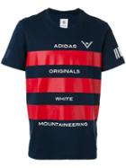 Adidas By White Mountaineering Stripe Logo T-shirt, Men's, Size: Small, Blue, Cotton/polyester