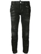 Dsquared2 Low Rise Scuffed Skinny Jeans - Black