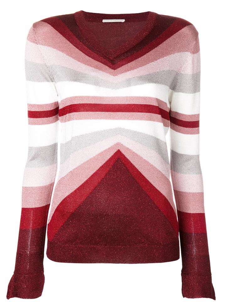 Marco De Vincenzo Geometric Striped Jumper - Pink & Purple