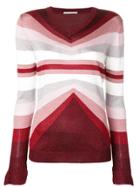 Marco De Vincenzo Geometric Striped Jumper - Pink & Purple