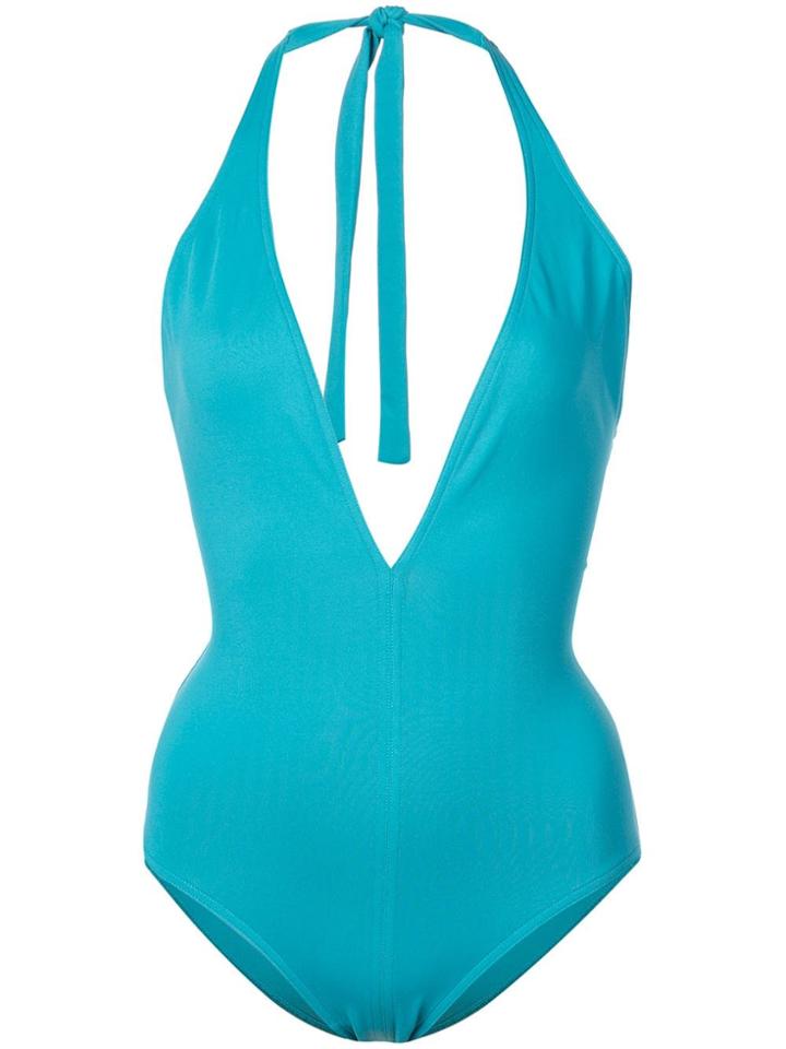 Eres Deep V Neck Swimsuit - Blue