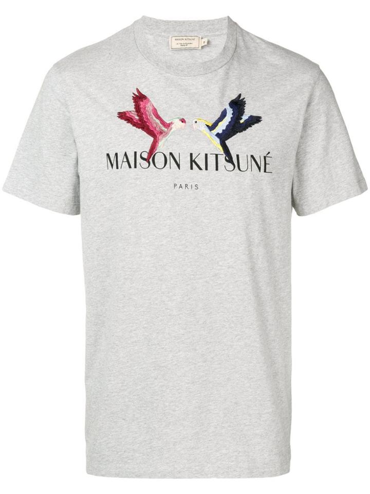 Maison Kitsuné Embroidered Bird T-shirt - Grey