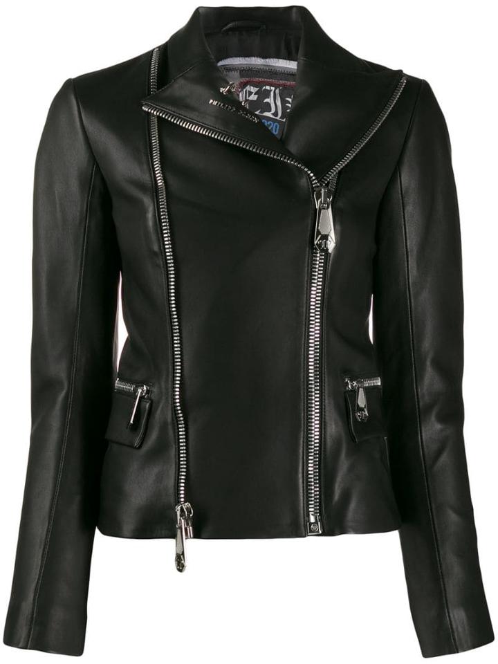 Philipp Plein Statement Biker Jacket - Black