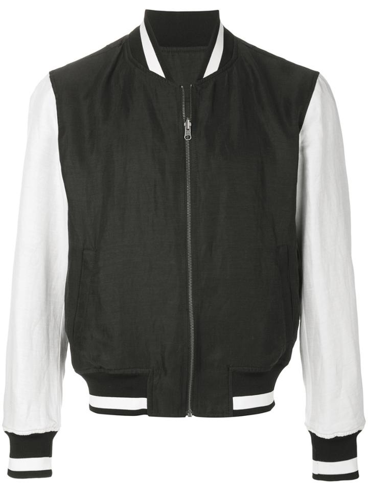 Ann Demeulemeester Grise Contrast Sleeve Bomber Jacket - Black