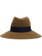 Maison Michel Fedora Hat, Women's, Size: L, Brown, Rabbit Fur Felt