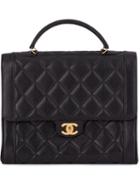 Chanel Vintage Quilted Cc Logo Tote