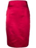 Versace Pre-owned 1990's Fitted Pencil Skirt - Red