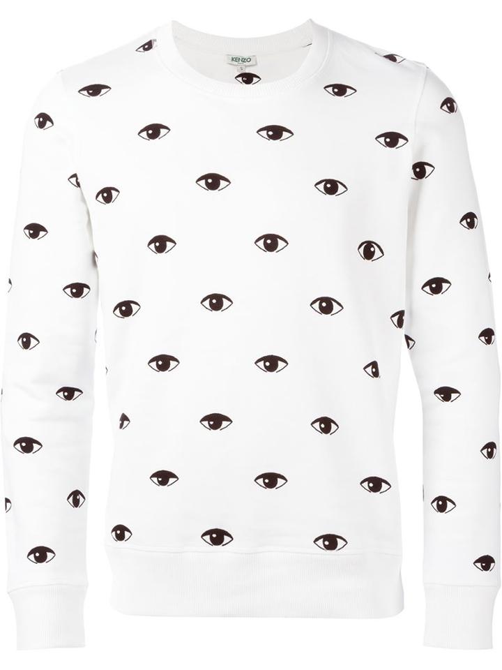 Kenzo Eye Sweatshirt, Men's, Size: L, White, Cotton