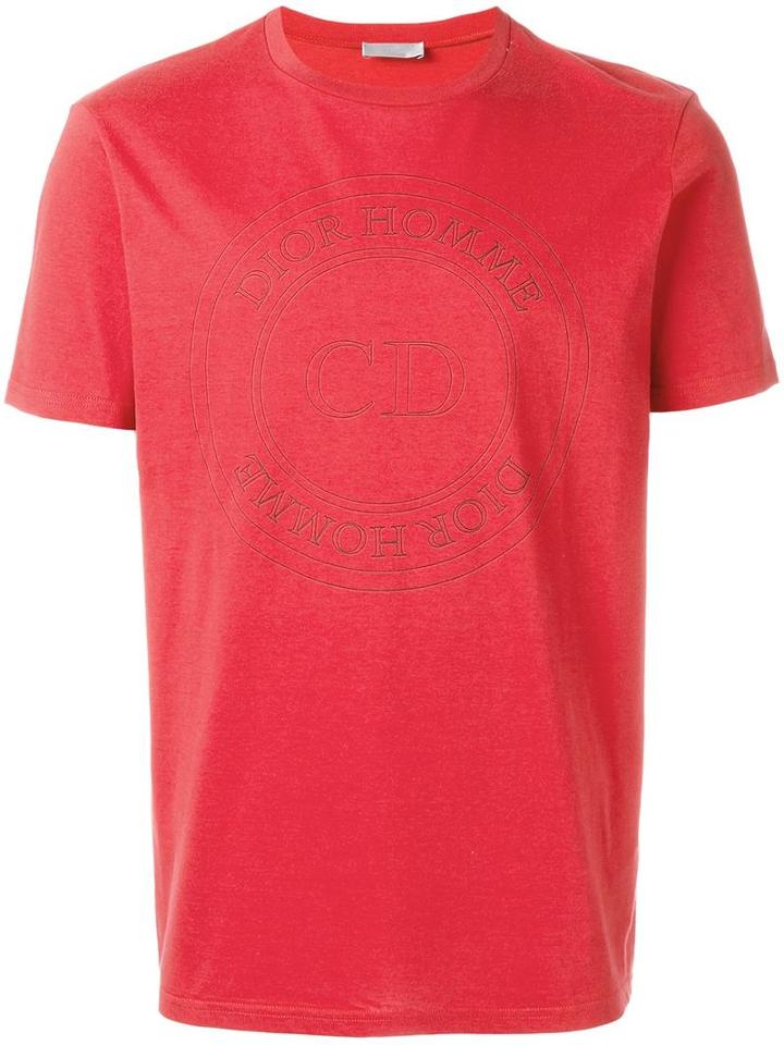 Dior Homme Logo Print T-shirt, Men's, Size: Xl, Red, Cotton
