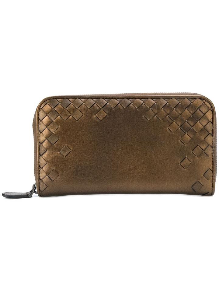 Bottega Veneta Oro Scuro Nappa Zip-around Wallet - Metallic