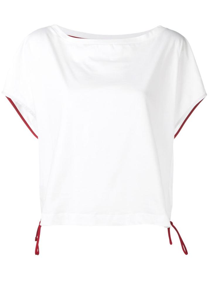 Marni Boat Neck Drawstring Top - White