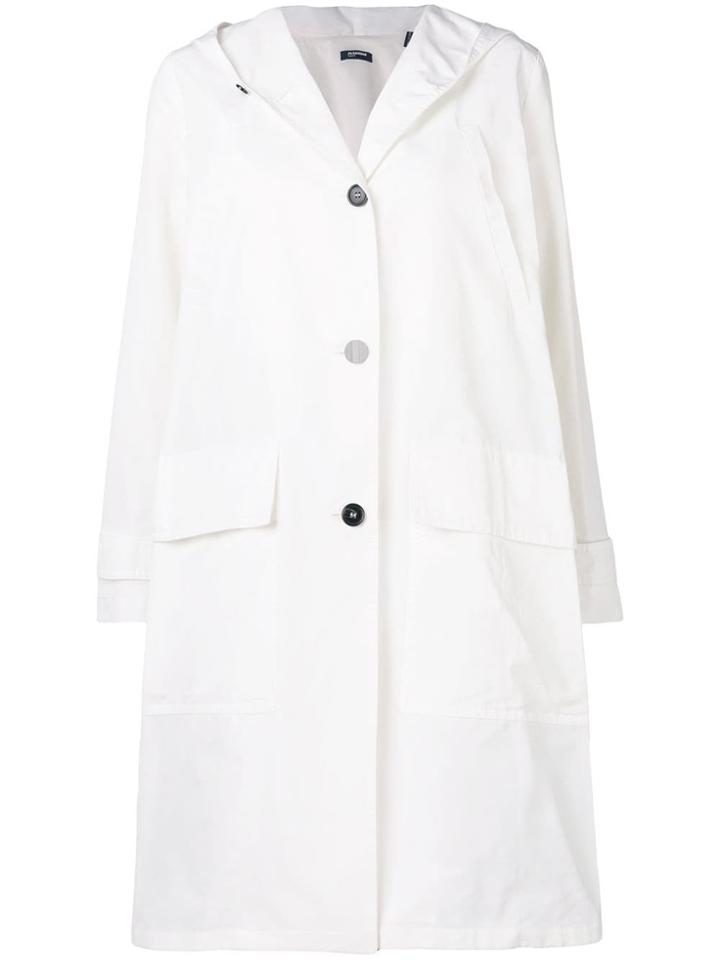 Jil Sander Navy Classic Single-breasted Coat - White