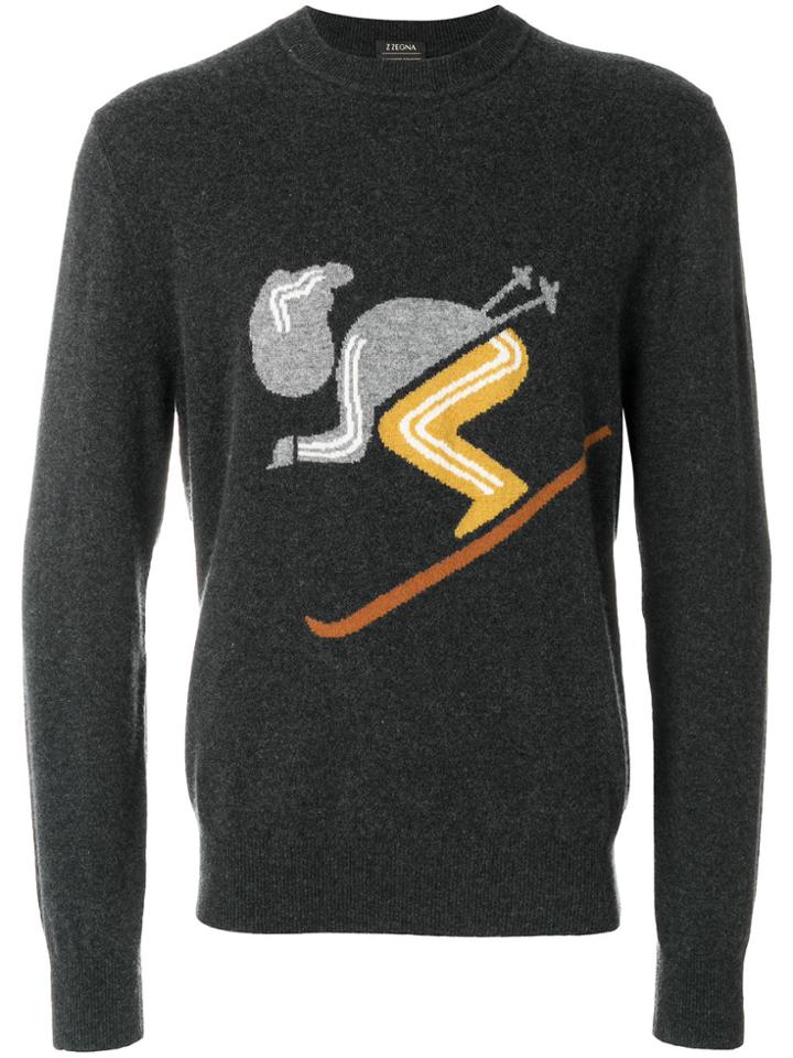 Z Zegna Ski Intarsia Jumper - Grey