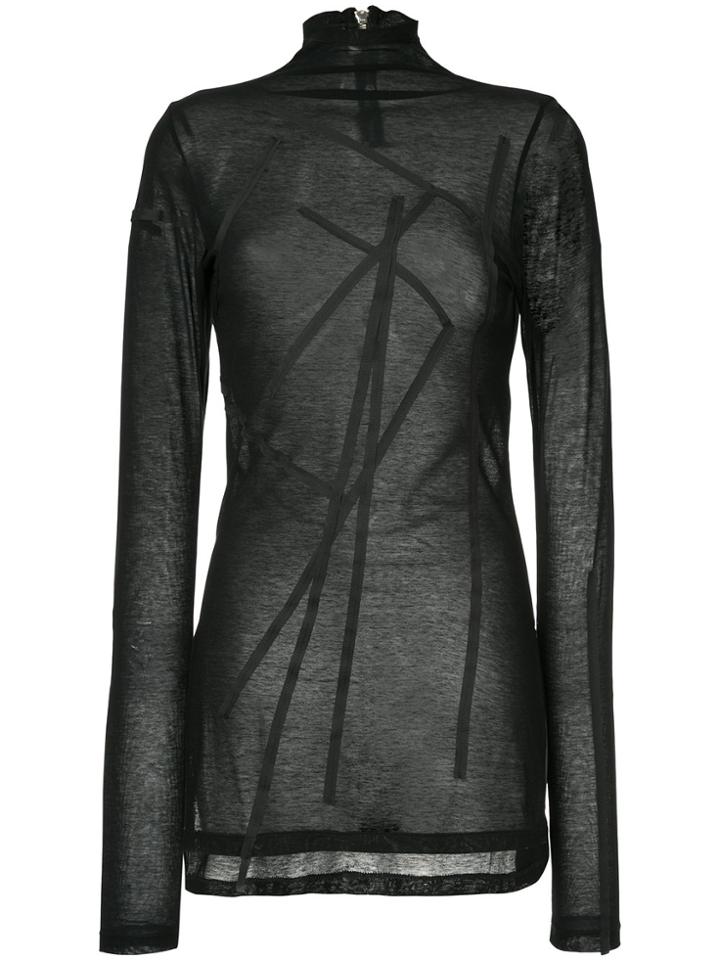 Taylor Long-sleeved Sheer Top - Black