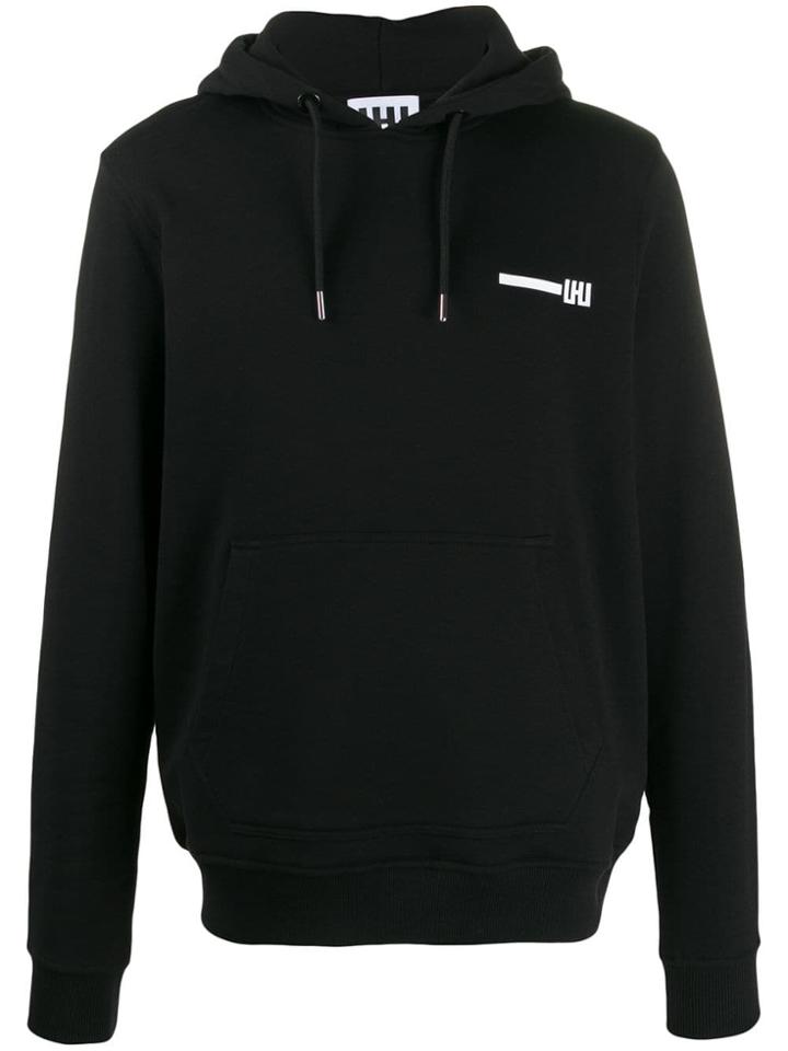 Les Hommes Urban Logo Print Hoodie - Black