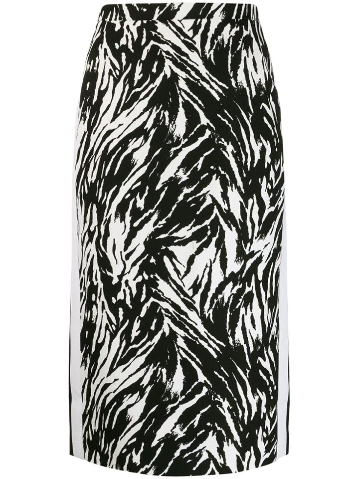 Nº21 Zebra Print Pencil Skirt - Black
