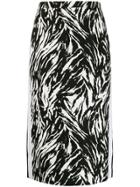 Nº21 Zebra Print Pencil Skirt - Black