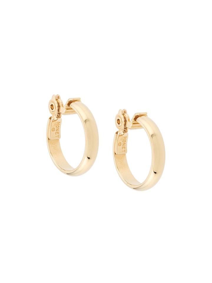 Monet Vintage 1980's Hoop Earrings - Gold