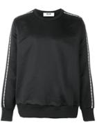 Msgm Brand Stripe Sweater - Black