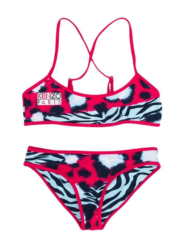 Kenzo Kids Animal Print Two-piece Swimsuit - Pink & Purple