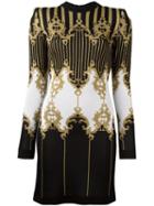 Balmain Baroque Knitted Dress, Women's, Size: 38, Black, Viscose/polyester/polyamide/cotton
