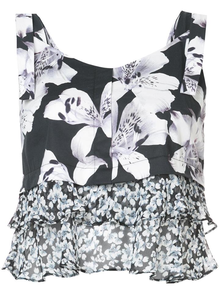 Nicole Miller Shoulder Strap Blouse - Black