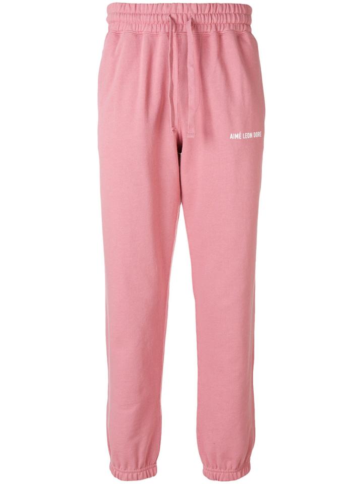 Aimé Leon Dore Logo Printed Track Pants - Pink & Purple