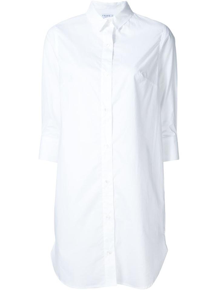 Frame Denim Three-quarter Sleeve Shirt Dress
