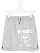 Moschino Kids Teen Drawstring Logo Mini Skirt - Grey