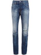 Levi's Distressed Straight Jeans, Women's, Size: 27, Blue, Cotton