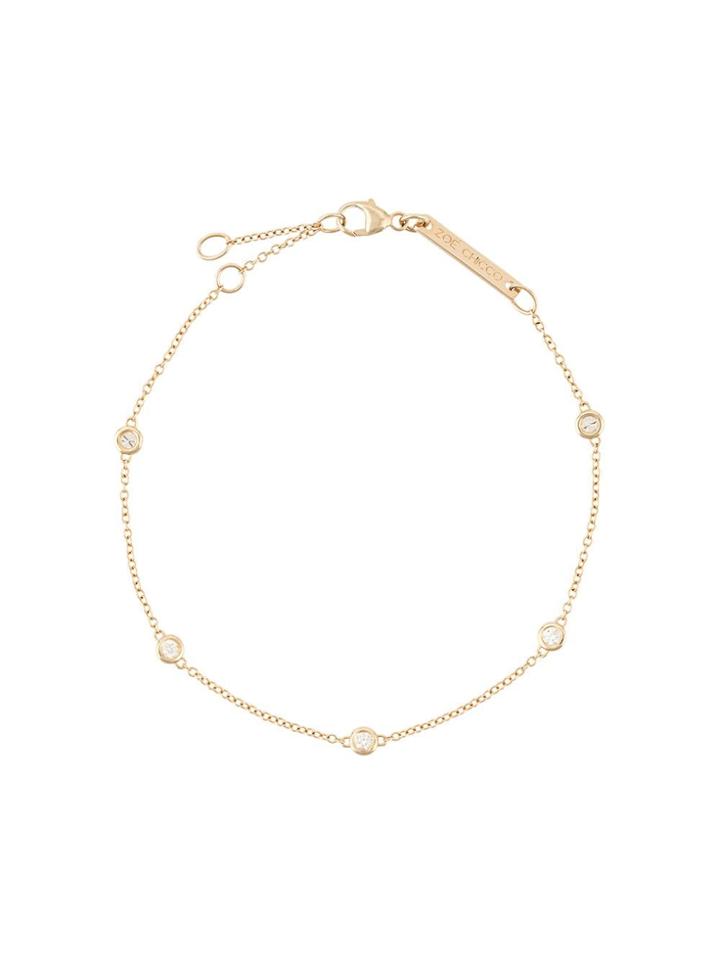 Zoë Chicco 14kt Yellow Gold Five Floating Diamond Bracelet