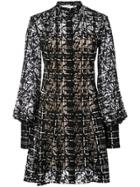 Oscar De La Renta Geometric-lace Flared Shirt Dress - Black