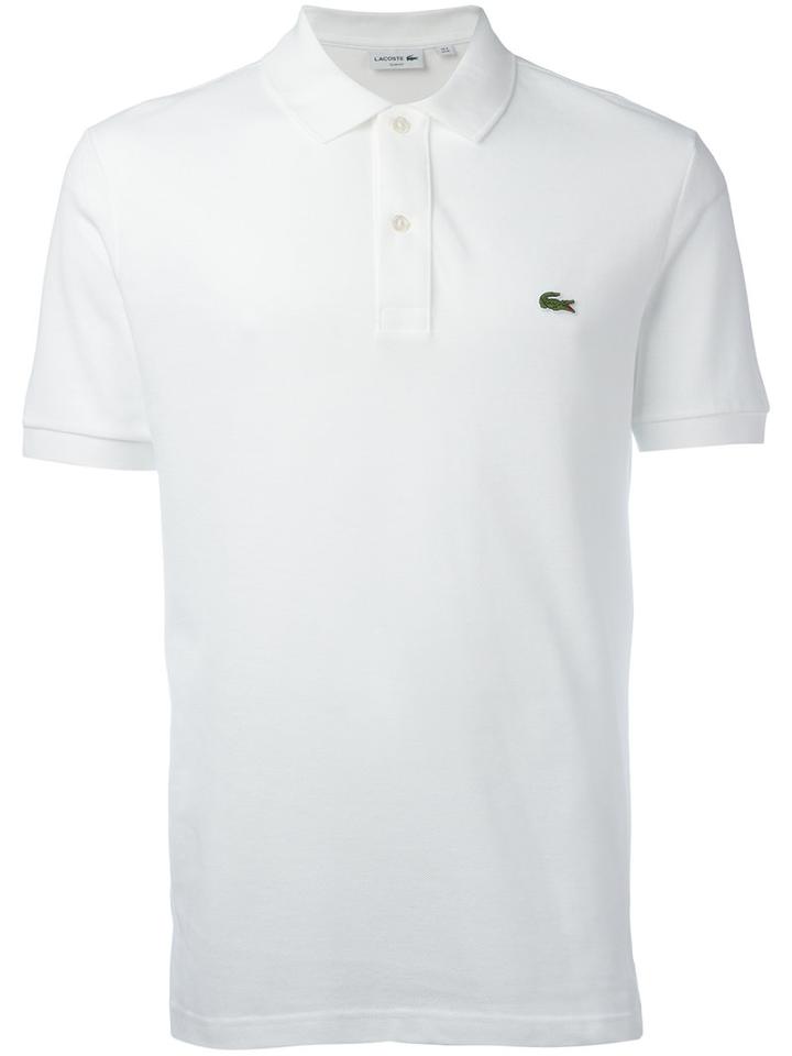 Lacoste Logo Patch Polo Shirt, Men's, Size: 4, White, Cotton