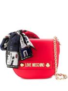 Love Moschino Scarf Embellished Crossbody Bag - Red