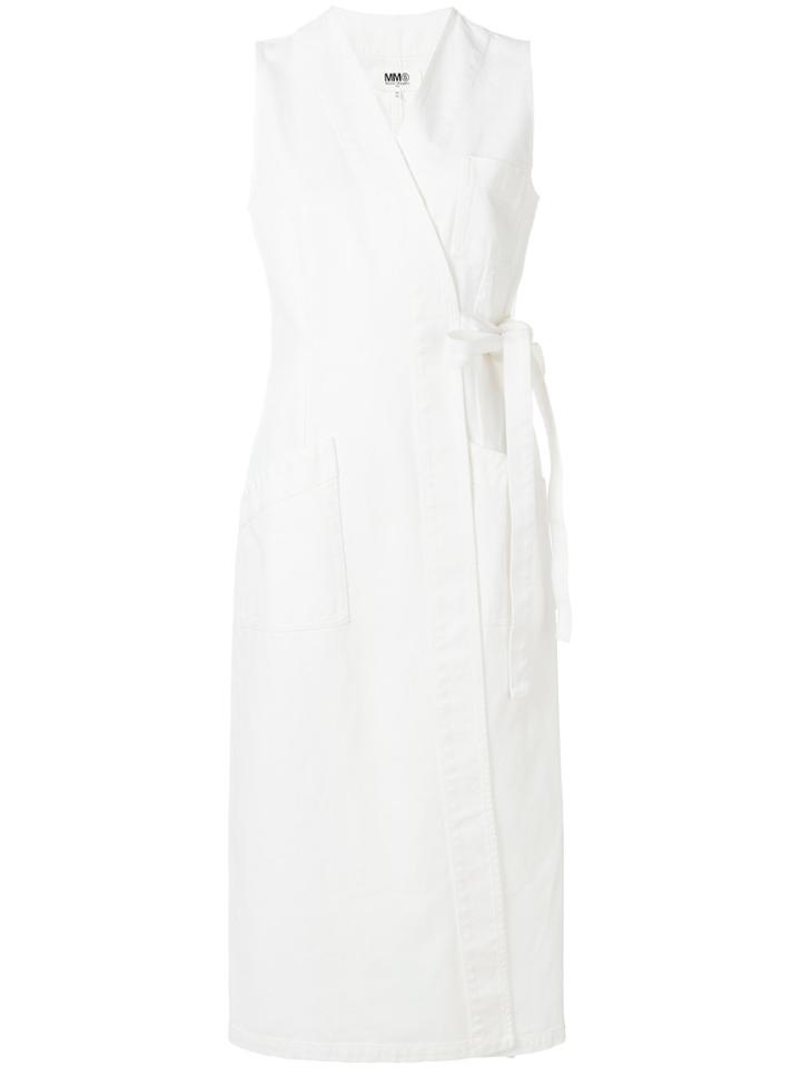 Mm6 Maison Margiela V-neck Wrap Shift Dress - White