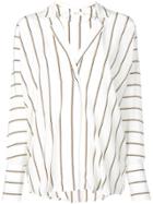 A.l.c. Striped Oversized Blouse - White