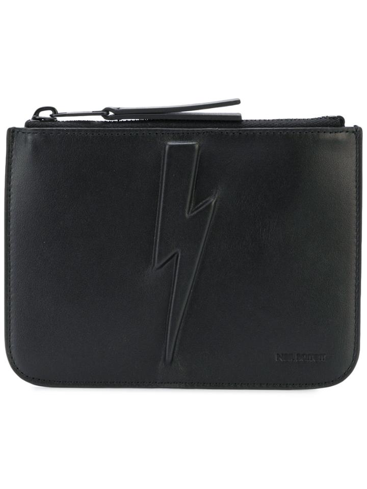 Neil Barrett Lightning Bolt Zip Wallet - Black