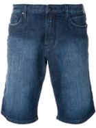 Emporio Armani Stonewashed Denim Shorts - Blue