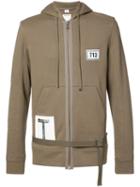 Helmut Lang Kangaroo Pockets Zipped Hoodie, Men's, Size: Large, Brown, Cotton