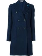 Lardini Peaked Lapel Coat, Women's, Size: 42, Blue, Nylon/wool/alpaca