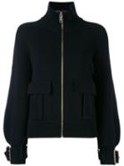 Burberry - Buckle Cuff Ribbed Zip Cardigan - Women - Cashmere/wool - S, Black, Cashmere/wool