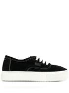 Mm6 Maison Margiela Asymmetric Toe Flatform Sneakers - Black