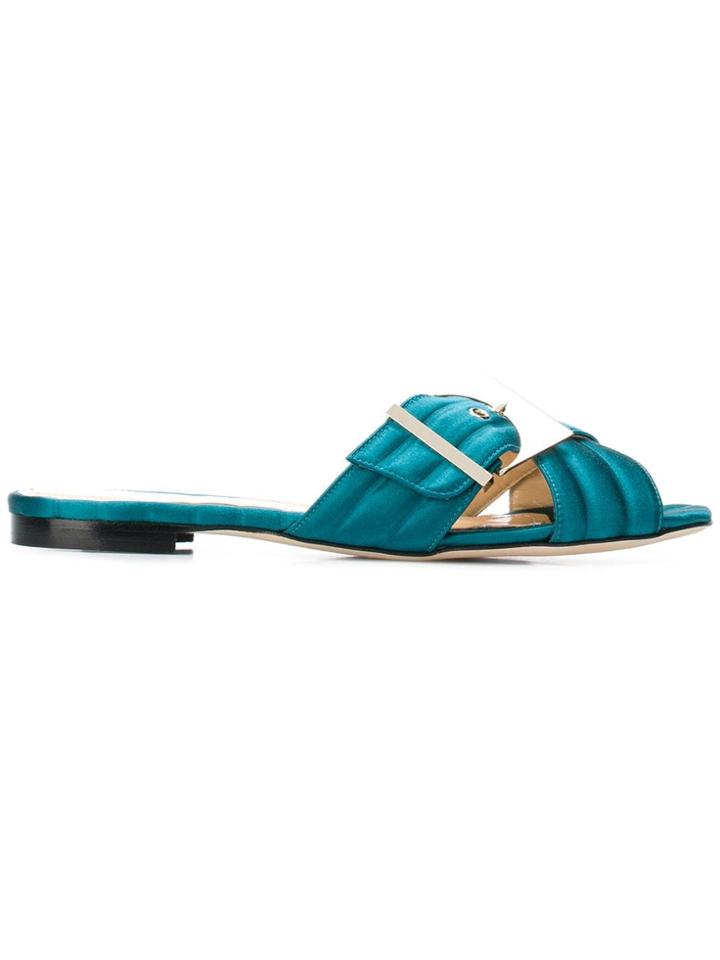 Chloe Gosselin Buckled Cross Strap Sandals - Blue