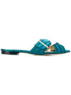 Chloe Gosselin Buckled Cross Strap Sandals - Blue