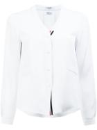 Thom Browne V-neck Shirt, Women's, Size: 40, White, Silk