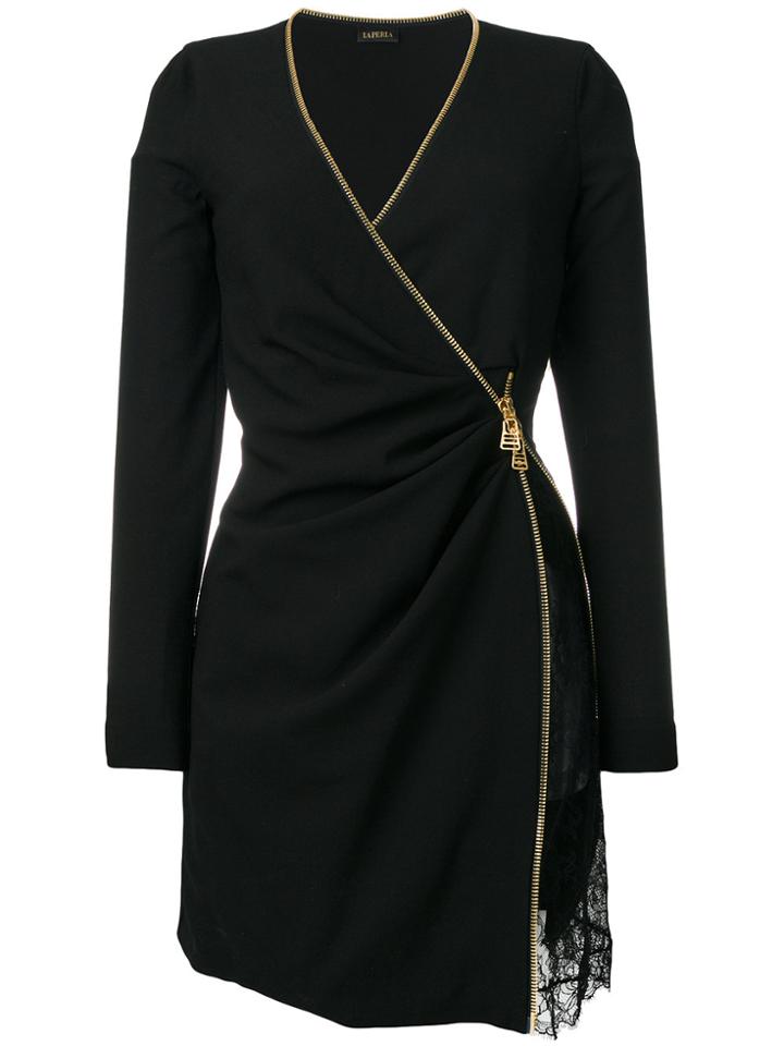 La Perla Dress With Zip And Lace Detail - Black