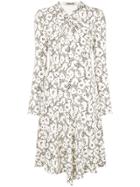 Roberto Cavalli Leopard Print Flared Dress - White