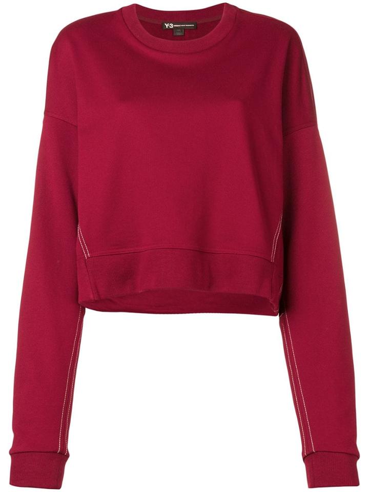 Y-3 Oversized Logo Sweatshirt - Red