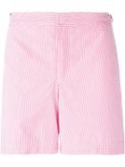 Orlebar Brown Striped Swim Shorts, Men's, Size: 32, Pink/purple, Polyamide/polyester/cotton